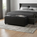 42 Inch Black And Dark Brown Ottoman With Storage