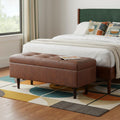 48 Inch Brown Tufted Ottoman With Storage