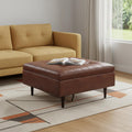 38 Inch Brown Tufted Ottoman With Storage