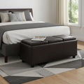 42 Inch Brown And Dark Brown Ottoman With Storage