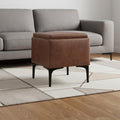 18 Inch Brown And Black Ottoman With Storage