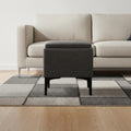 18 Inch Slate Gray And Black Ottoman With Storage