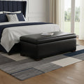 48 Inch Black And Walnut Ottoman With Storage