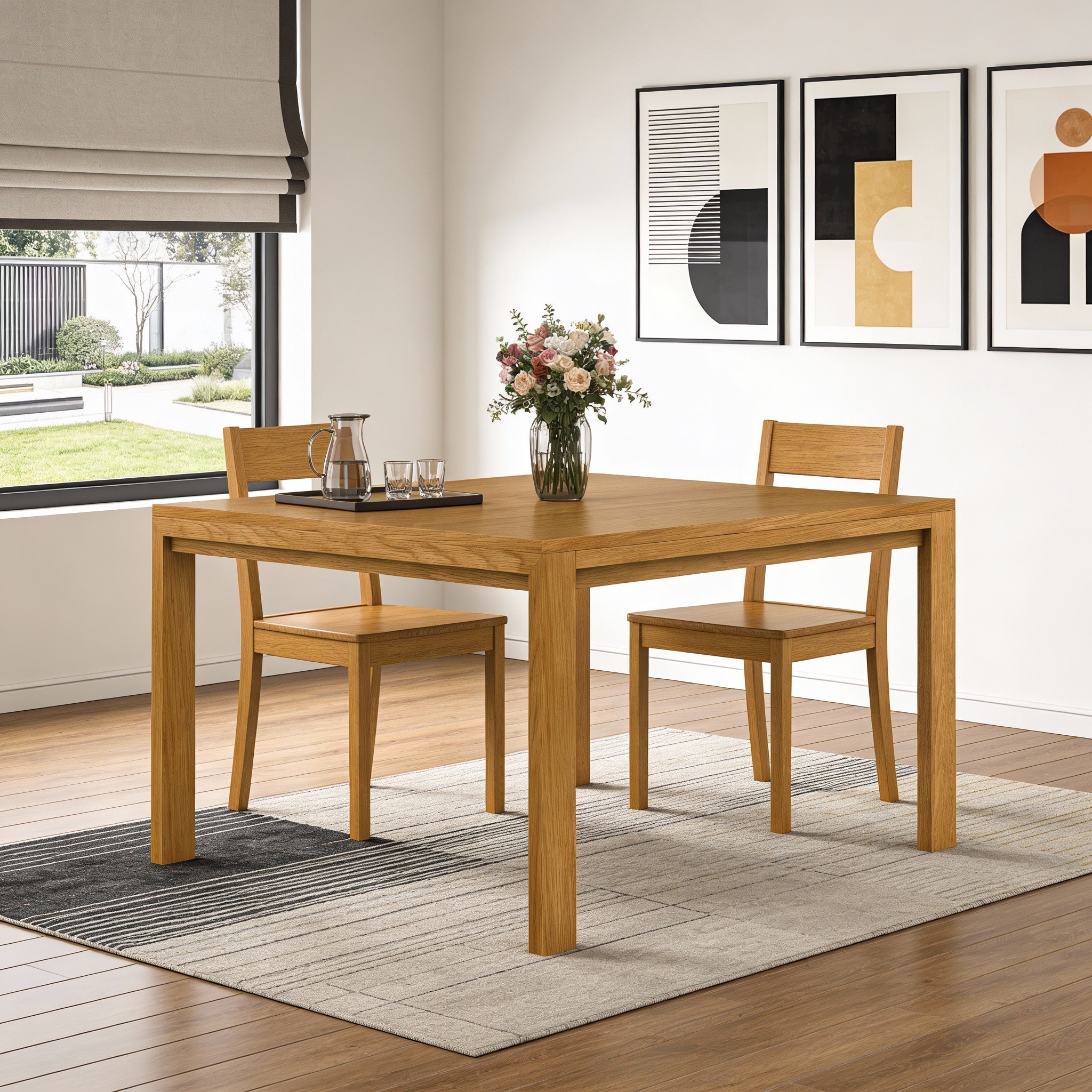 54 Oak Wood Square Dining Table