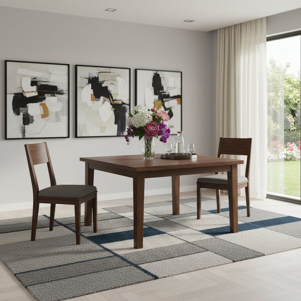54 Walnut Wood Square Dining Table