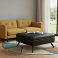 40 Inch Black And Brown Faux Leather Ottoman With Storage