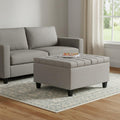 30 Inch Gray And Brown Upholstery Tufted Ottoman With Storage