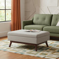 34 Inch Cloud And Brown Upholstery Ottoman With Storage