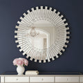 18 Silver Glass Sunburst Framed Accent Mirror