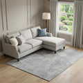 9 X 12 Ash Gray And Charcoal Geometric Washable Area Rug With UV Protection
