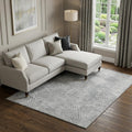 10 X 14 Ash Gray And Charcoal Geometric Washable Area Rug With UV Protection