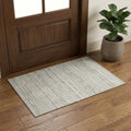 3 X 5 Ivory And Khaki Abstract Distressed Washable Area Rug With UV Protection