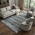 10 X 14 Graphite And Ivory Striped Distressed Washable Area Rug With UV Protection