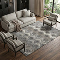 10 X 14 Graphite Ivory And Beige Chevron Distressed Washable Area Rug With UV Protection