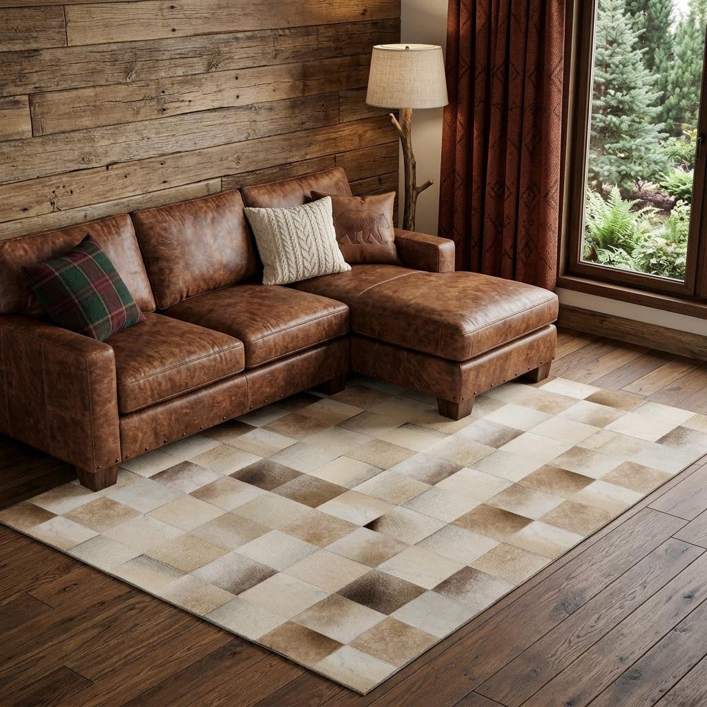 9 X 12 Beige Ivory And Taupe Geometric Washable Area Rug With UV Protection