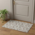 3 X 5 Tan Ivory And Beige Tribal Washable Area Rug With UV Protection
