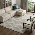 8 X 10 Tan Ivory And Beige Tribal Washable Area Rug With UV Protection