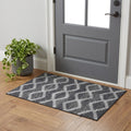 3 X 5 Gray Ivory And Charcoal Tribal Washable Area Rug With UV Protection