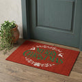 3 X 5 Ruby Red Green And Ivory Christmas Washable Area Rug With UV Protection