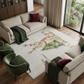9 X 12 Taupe Green And Gray Christmas Dog Washable Area Rug With UV Protection