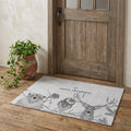 3 X 5 Gray And Black Christmas Woodland Lodge Washable Area Rug With UV Protection