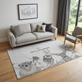 5 X 8 Gray And Black Christmas Woodland Lodge Washable Area Rug With UV Protection