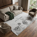 8 X 10 Gray And Black Christmas Woodland Lodge Washable Area Rug With UV Protection
