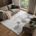 10 X 14 Gray And Black Christmas Woodland Lodge Washable Area Rug With UV Protection