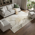 10 X 14 Beige And Ivory Abstract Washable Area Rug With UV Protection