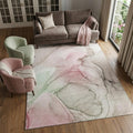 9 X 12 Blush And Ivory Abstract Washable Area Rug With UV Protection