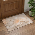 3 X 5 Orange And Ivory Abstract Washable Area Rug With UV Protection