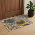 3 X 5 Brown And Ivory Abstract Washable Area Rug With UV Protection
