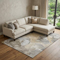 10 X 14 Brown Gray And Ivory Abstract Washable Area Rug With UV Protection