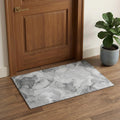 3 X 5 Gray And Ivory Abstract Washable Area Rug With UV Protection