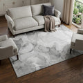 8 X 10 Gray And Ivory Abstract Washable Area Rug With UV Protection
