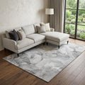 10 X 14 Gray And Ivory Abstract Washable Area Rug With UV Protection
