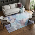 10 X 14 Navy Blue Purple And Gray Abstract Washable Area Rug With UV Protection