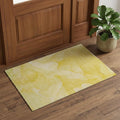 3 X 5 Gold And Ivory Abstract Washable Area Rug With UV Protection
