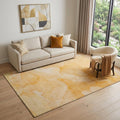 5 X 8 Orange And Ivory Abstract Washable Area Rug With UV Protection