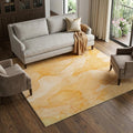 8 X 10 Orange And Ivory Abstract Washable Area Rug With UV Protection