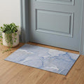 3 X 5 Blue And Ivory Abstract Washable Area Rug With UV Protection