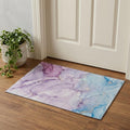 3 X 5 Purple Blue And Ivory Abstract Washable Area Rug With UV Protection