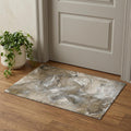 3 X 5 Brown Ivory And Gray Abstract Washable Area Rug With UV Protection