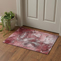3 X 5 Merlot And Ivory Abstract Washable Area Rug With UV Protection