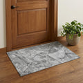 3 X 5 Pewter And Ivory Abstract Washable Area Rug With UV Protection