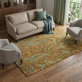 9 X 12 Rust Blue And Green Paisley Washable Area Rug With UV Protection