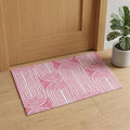 3 X 5 Blush And Ivory Geometric Distressed Washable Area Rug With UV Protection