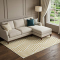 8 X 10 Gold And Ivory Geometric Washable Area Rug With UV Protection