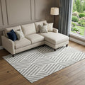 9 X 12 Gray And Ivory Geometric Washable Area Rug With UV Protection