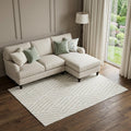 9 X 12 Ivory And Beige Geometric Washable Area Rug With UV Protection